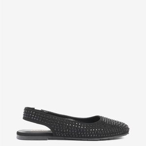 Kenneth Cole Reaction Black Micro Suede Studded Esme Flat 9.5 - NWT